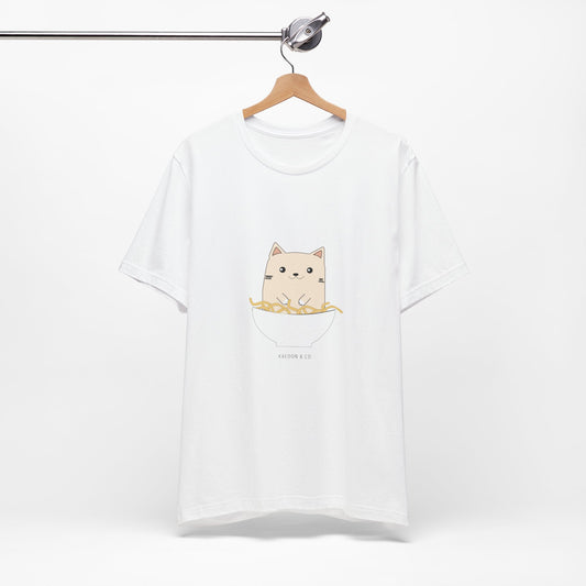 Noodle Bowl Cat Short Sleeve Tee