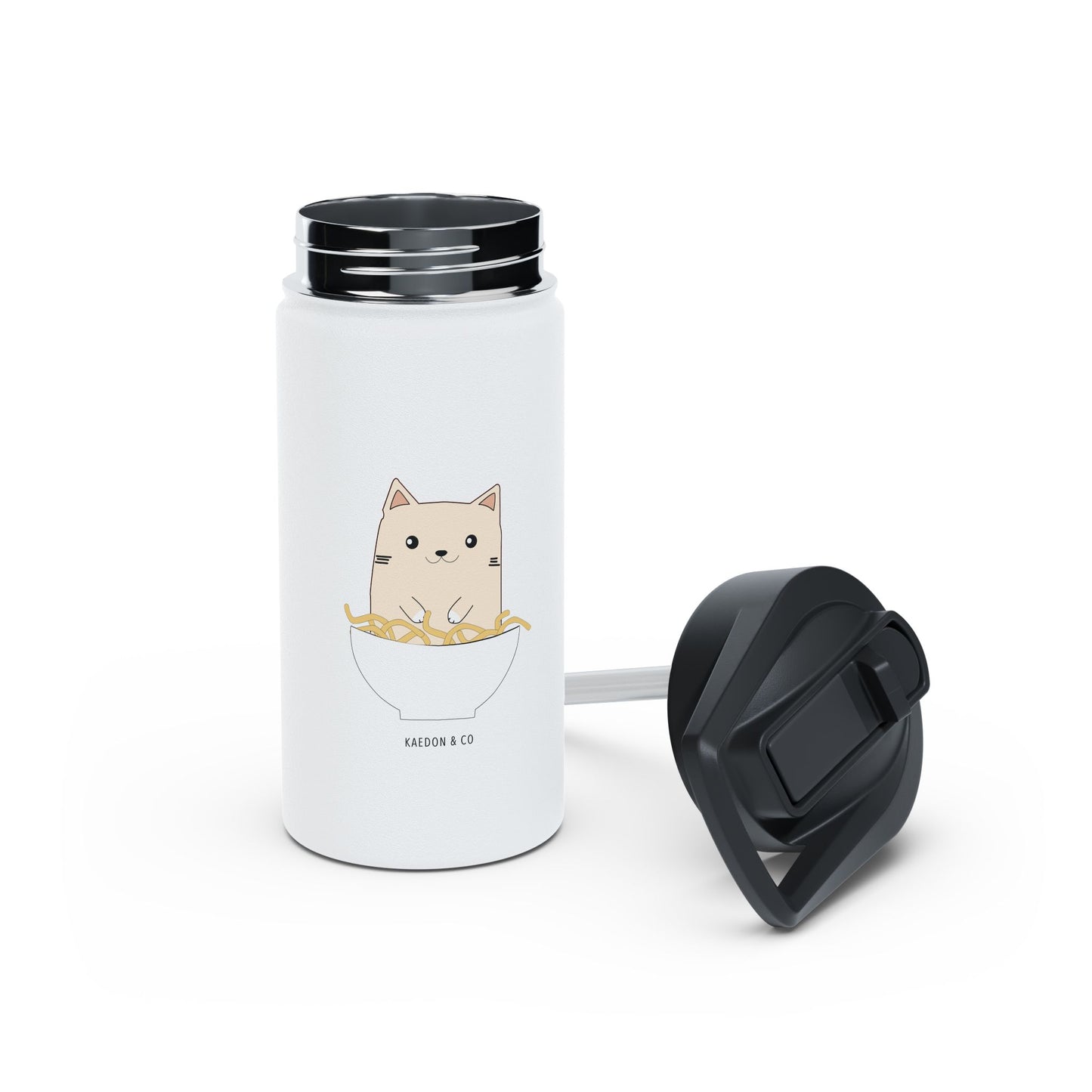 Noodle Bowl Cat Stainless Steel Water Bottle