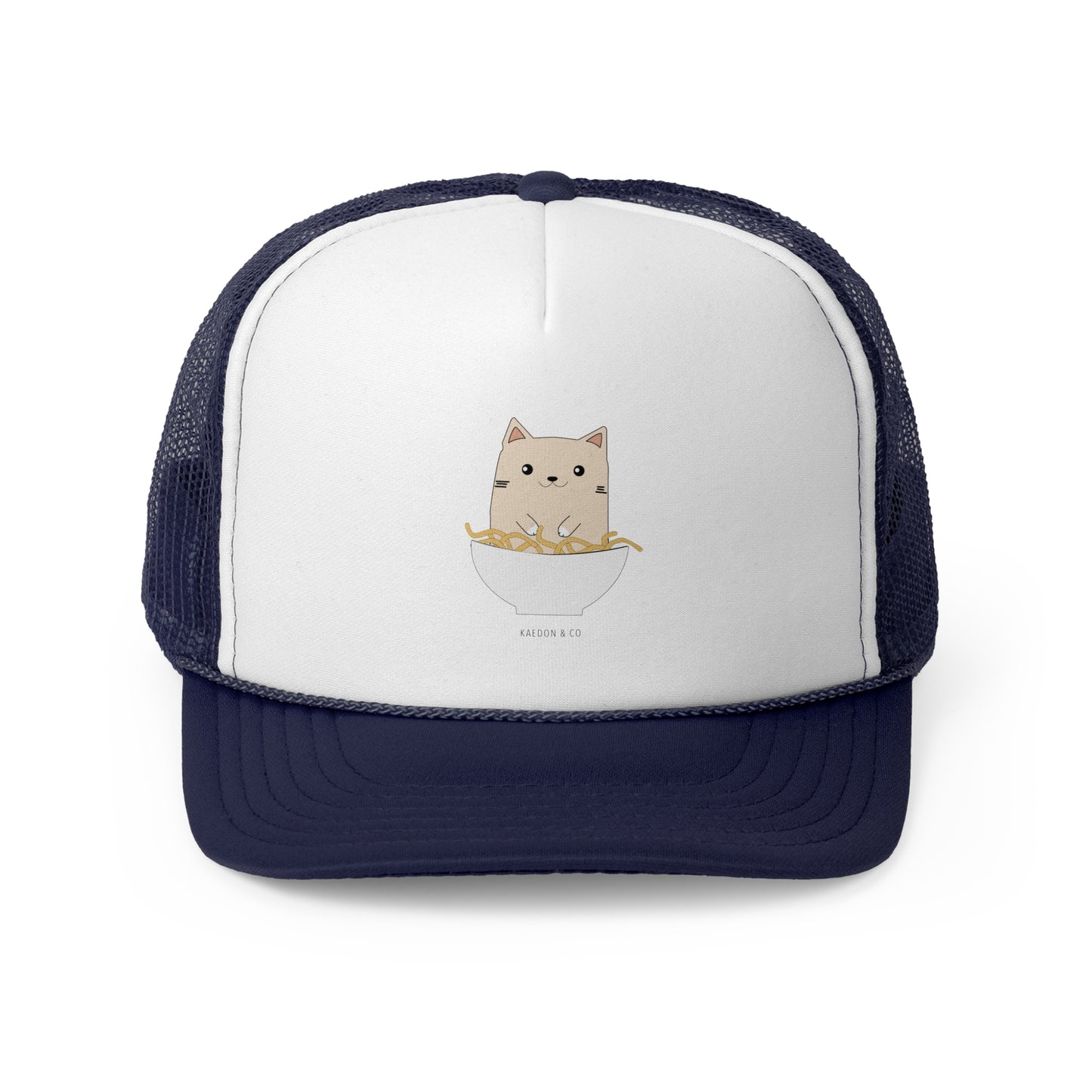 Noodle Bowl Cat Stylish Trucker Caps for Shade and Style