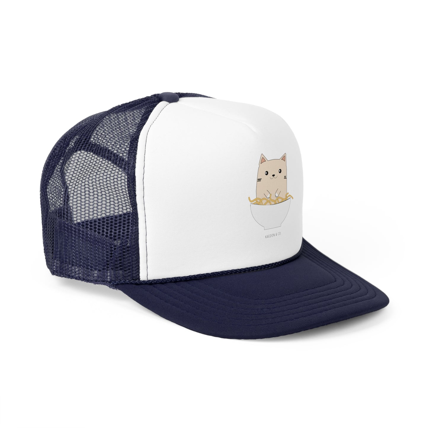 Noodle Bowl Cat Stylish Trucker Caps for Shade and Style